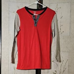 French Toast Red and Gray Long Sleeve Tee